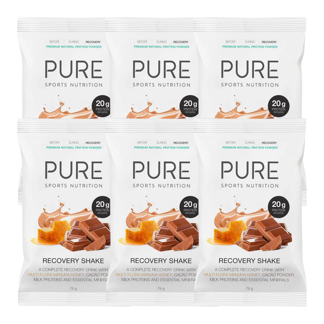 PURE Sports Nutrition - Recovery Shake Sachet - Cacao & Honey - Pack of 6