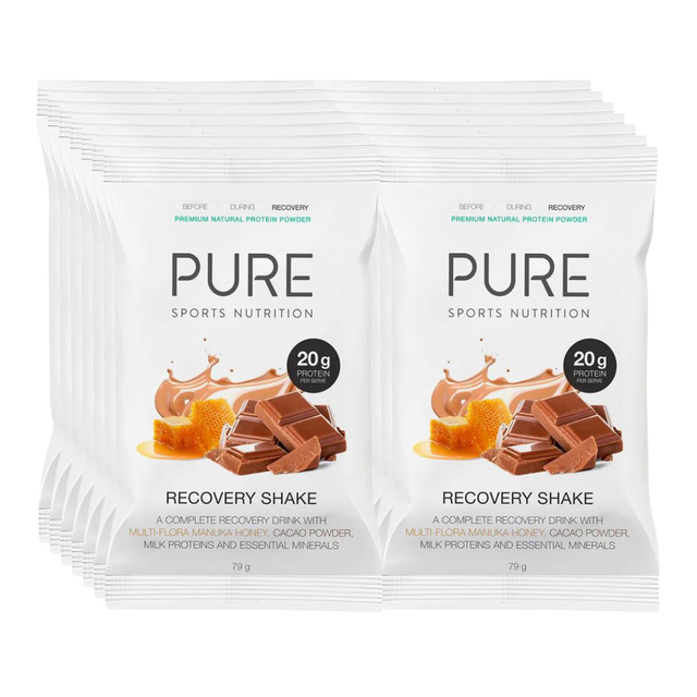 PURE Sports Nutrition - Recovery Shake Sachet - Cacao & Honey - Box of 14