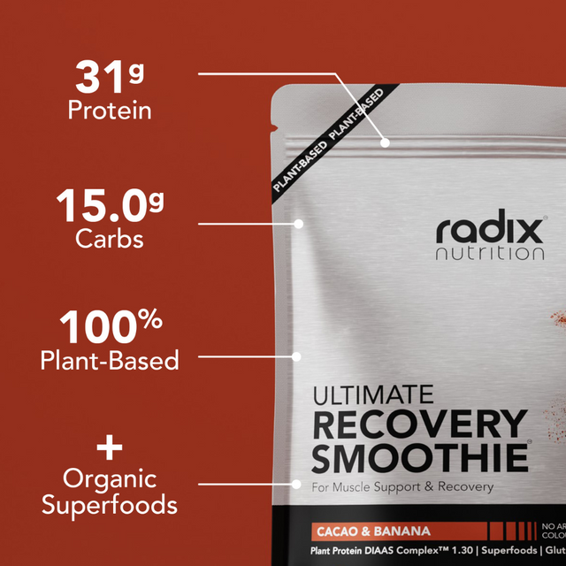 Radix Nutrition - Recovery Smoothie V2 Bag | Plant-Based - Plant-Based Cacao & Banana (1kg) - Info