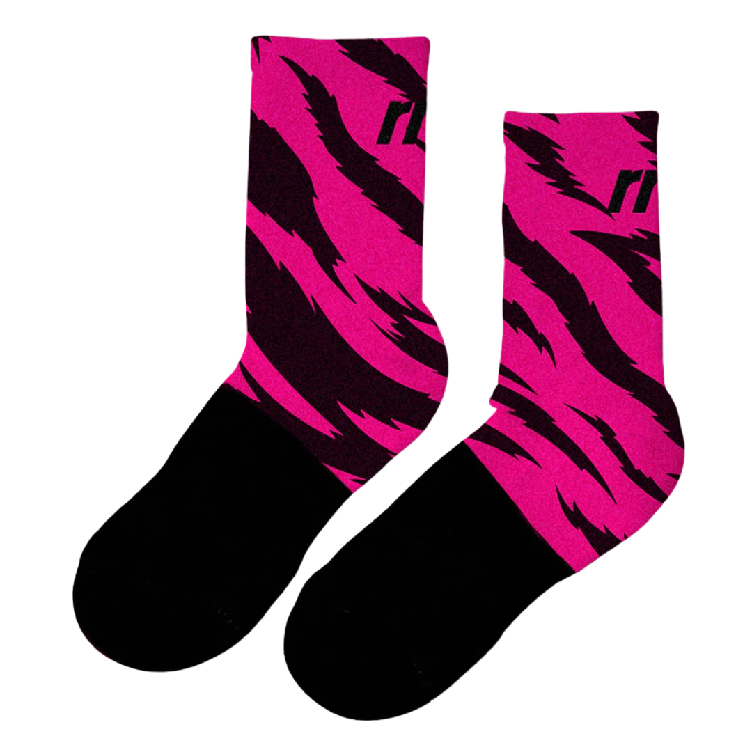 RNNR - Marathon Crew Sock - Pink Tiger