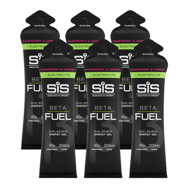 Science In Sport (SIS) - Beta Fuel + Electrolytes Energy Gel - Raspberry Lemon (6 Pack)