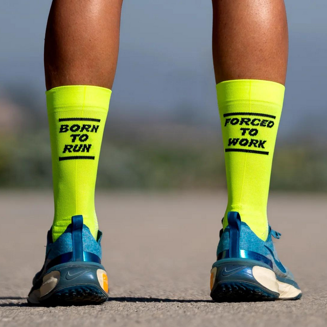 Sporcks - Running Sock - Born To Run Yellow (alt3)