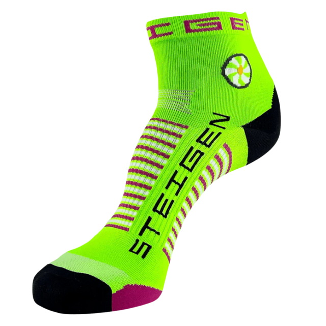 Steigen - Quarter Length Running Socks - Fluro Green