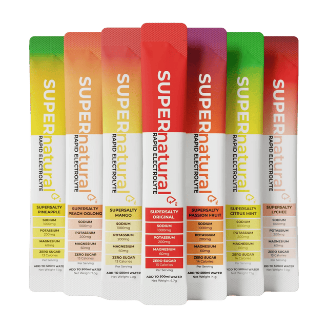 SUPERnatural+ Rapid Electrolytes Mixed Pack - 30 Pack of electrolyte sachets - Aid Station