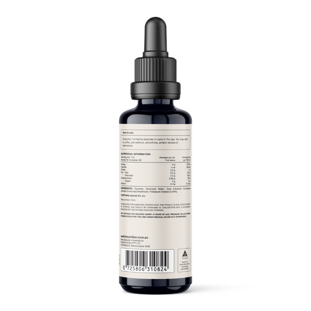 Switch Nutrition - Double Strength Liquid Mushroom Extract - Cordyceps (Back)