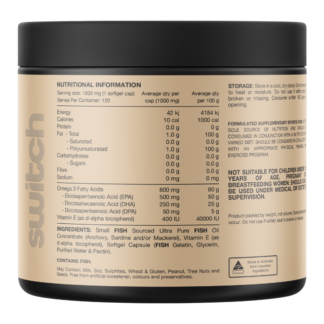 Switch Nutrition - Ultra Fish Oil 120g (Back)