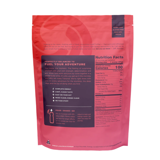 Tailwind Nutrition - Caffeinated Endurance Fuel Bag - Raspberry