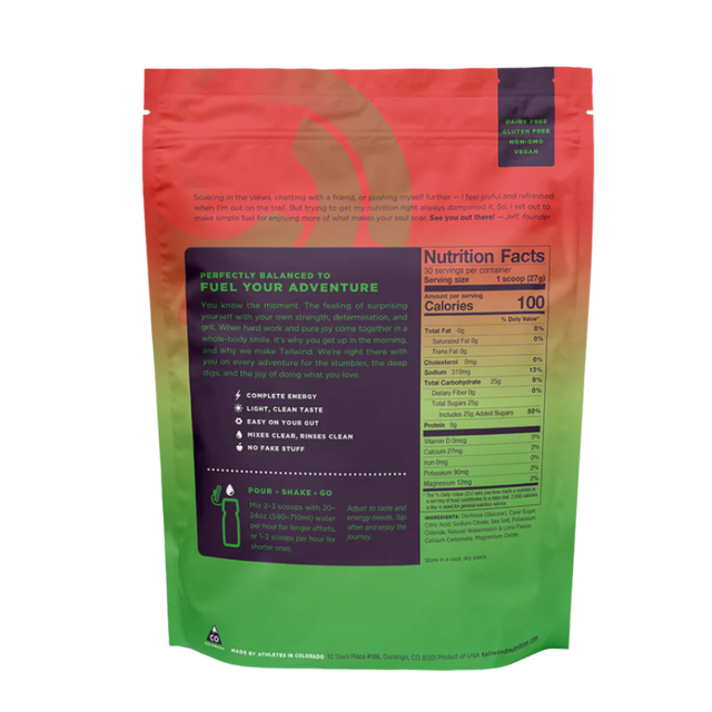 Tailwind Nutrition - Endurance Fuel Bag - Dauwaltermelon (back)