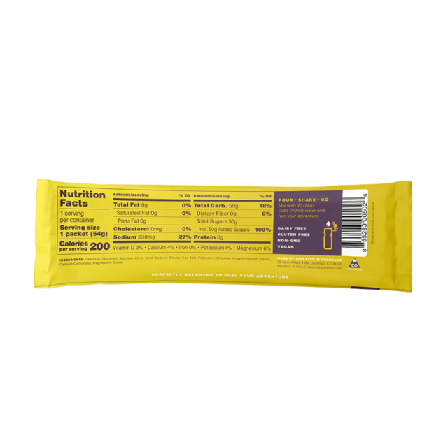 Tailwind Nutrition - Endurance Fuel Stick - Lemon (54g) - Back