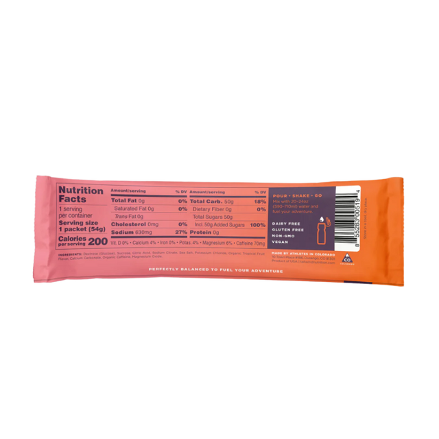 Tailwind Nutrition - Endurance Fuel Stick - Tropical (Caffeinated) (Back)