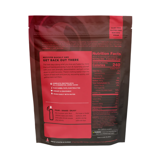 Tailwind Nutrition - Recovery Mix Bag - Coffee (with caffeine) (911g) - Back