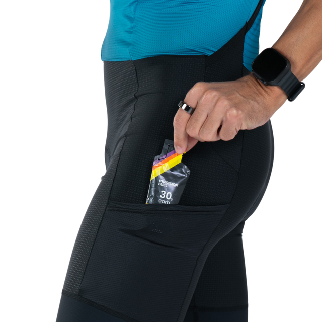 Zoot Men's Elite P1 Tri Aero FZ Racesuit in Sonic Wave colourway - close-up of leg pocket