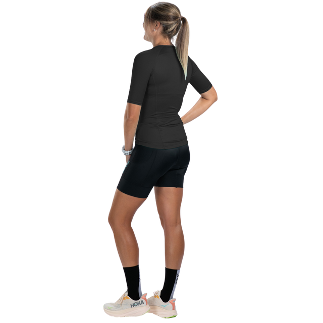 Zoot Women's Core Tri Jersey in Jet Black colourway - back angle view
