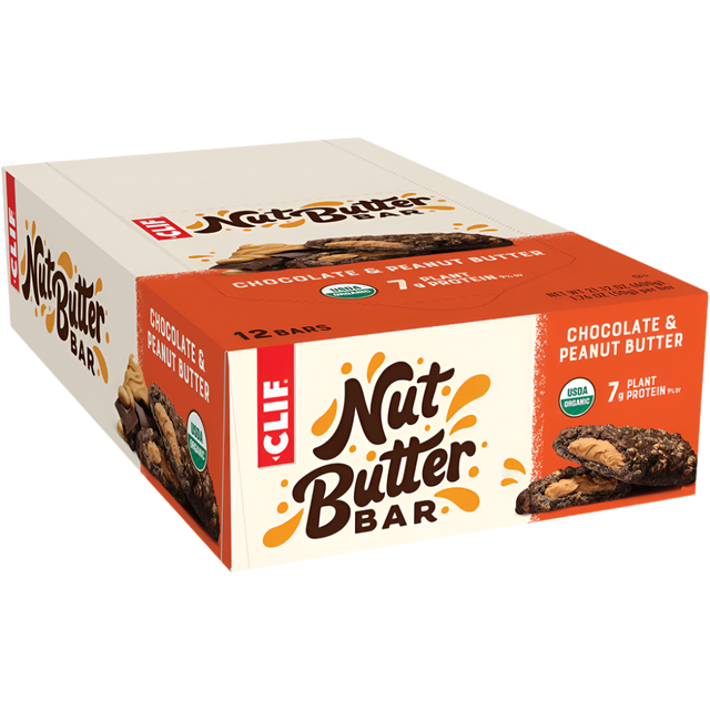 Clif Bar - Nut Butter Bar - Chocolate & Peanut Butter Box of 12