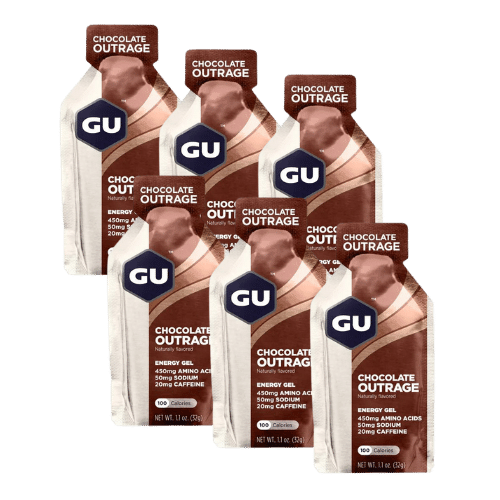 GU Energy - Energy Gels - Chocolate Outrage (Caffeine) - 6 Pack