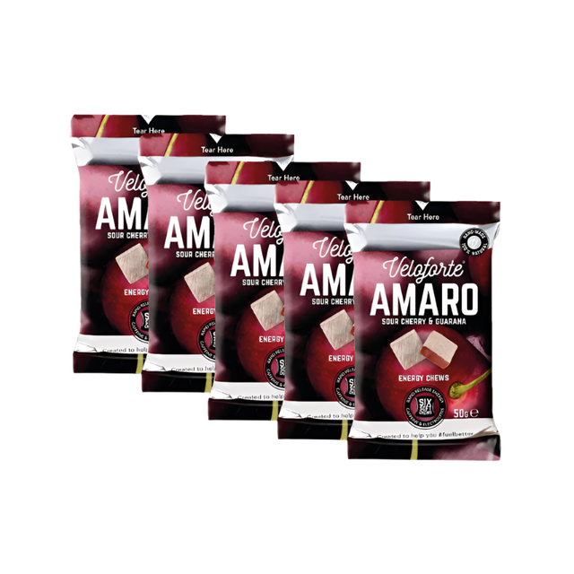 Veloforte - Energy Chews - Amaro (Sour Cherry & Guarana) - 5 Pack